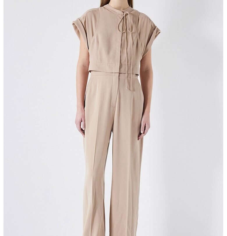 Гащеризон от лиосел с къси ръкави - Бежов Ipekyol