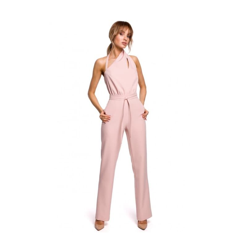 Гащеризон с асиметрично деколте  полиестер - еластан - Розово MOE