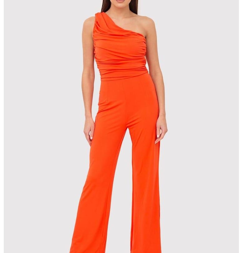 Гащеризон с едно рамо и горна част с къдрички PA610 - Оранжев Ax Paris