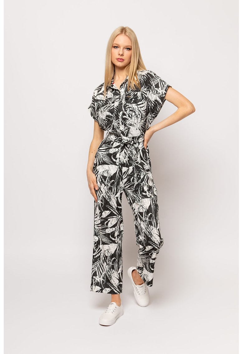 Гащеризон с къси ръкави и принт - Слонова кост/Черен Heavy Tools