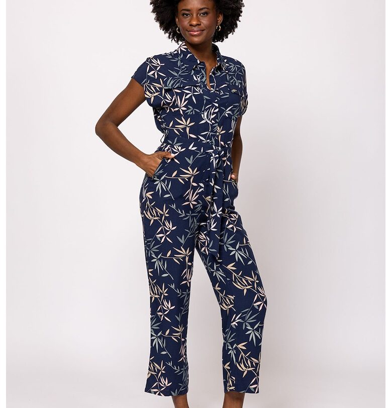 Гащеризон с къси ръкави и принт - Тъмносин/Зелени аспержи Heavy Tools