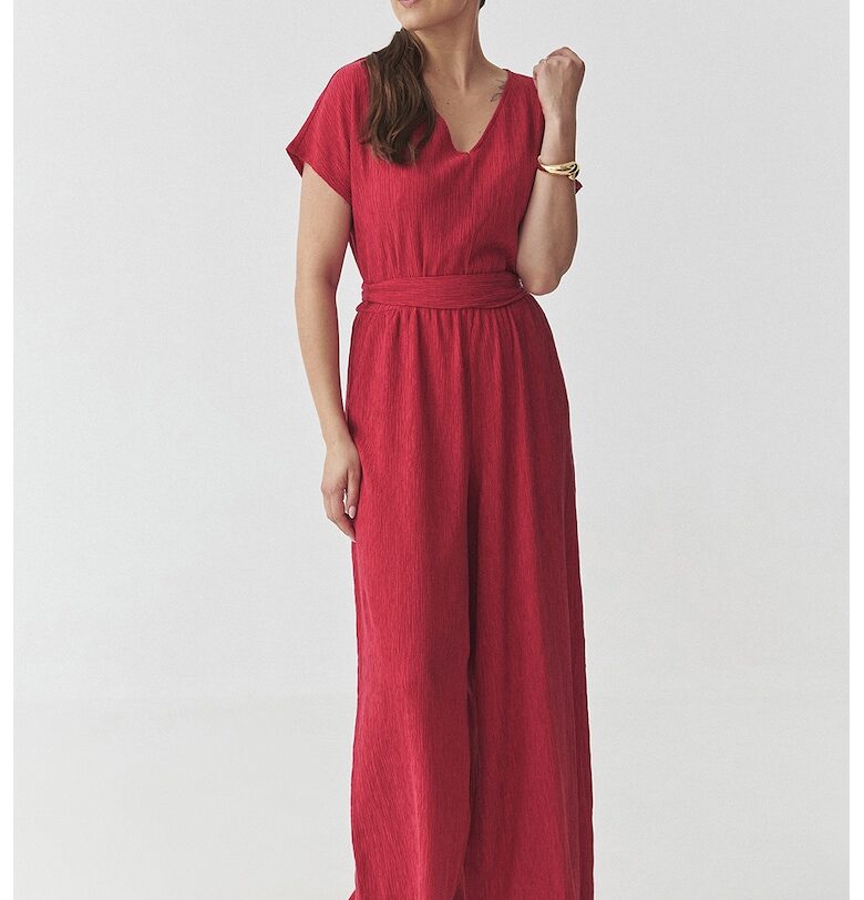 Гащеризон с лиосел с къси ръкави - Тъмночервен Tatuum