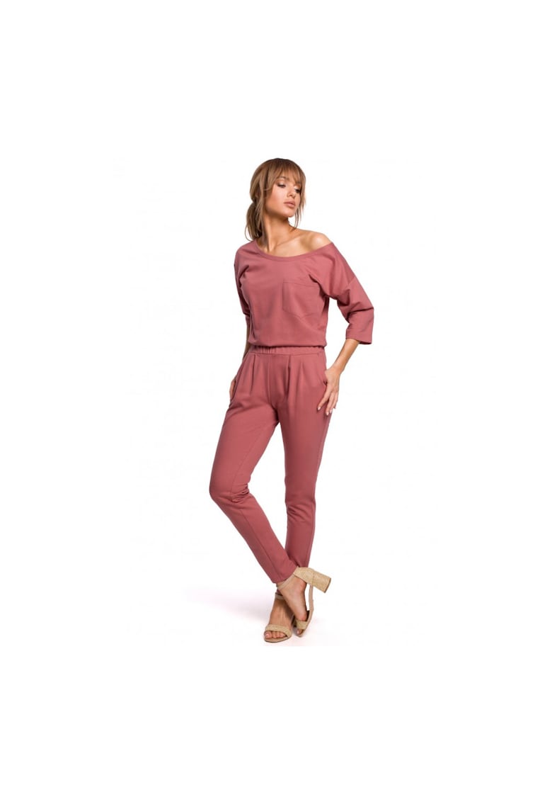 Гащеризон с паднало рамо Памук - Розов MOE