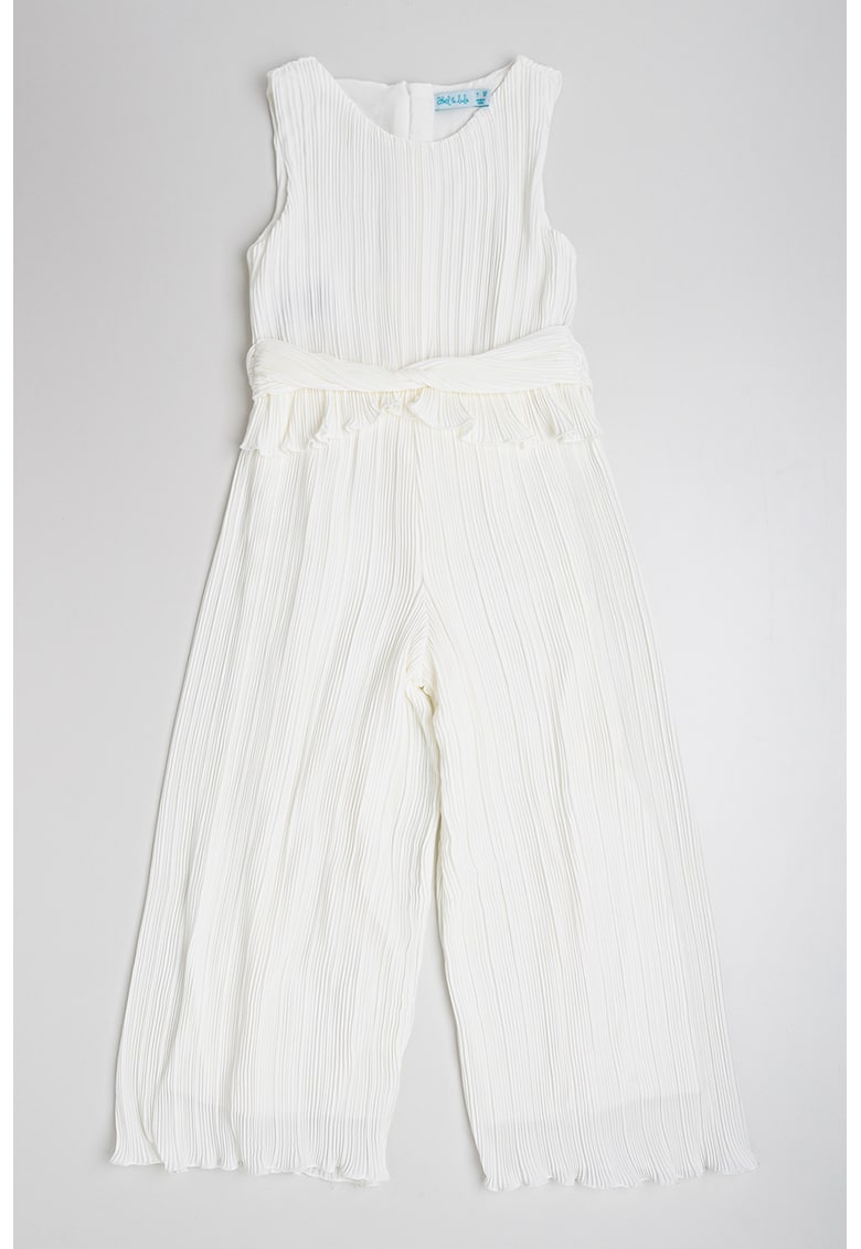 Гащеризон с широк крачол и колан - Бял Abel Lula