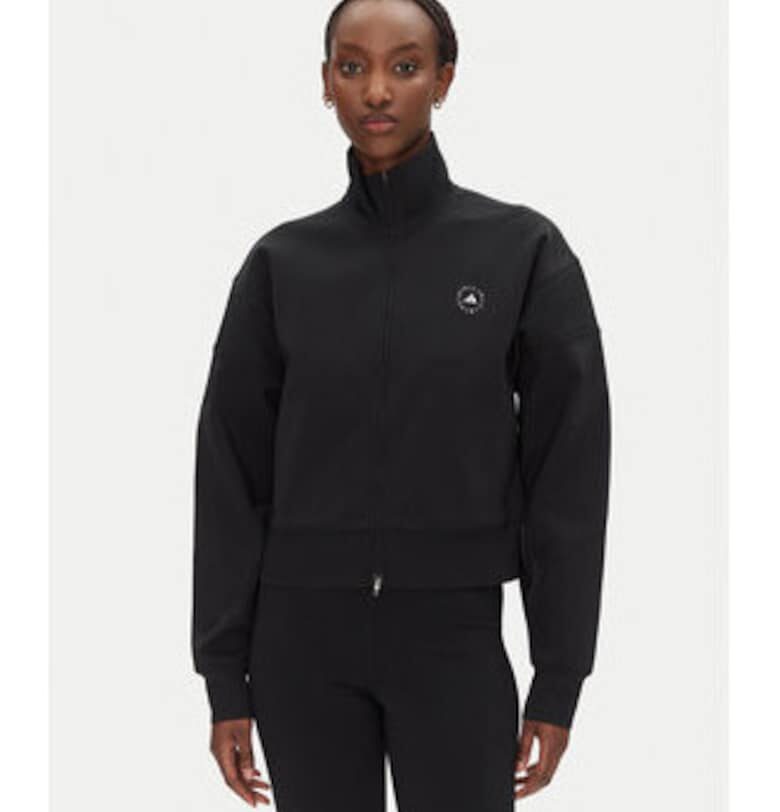 Горнище на анцуг с цип и паднали ръкави adidas