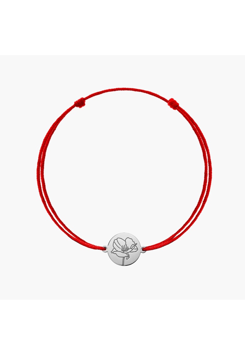 Гривна от бяло злато Birth Flower - August Poppy INDIRA