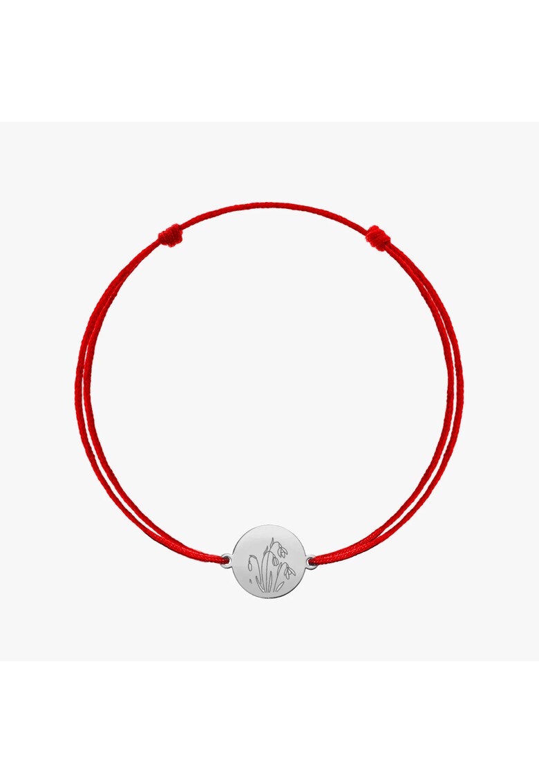 Гривна от бяло злато с рожден ден - януарска кокитка INDIRA