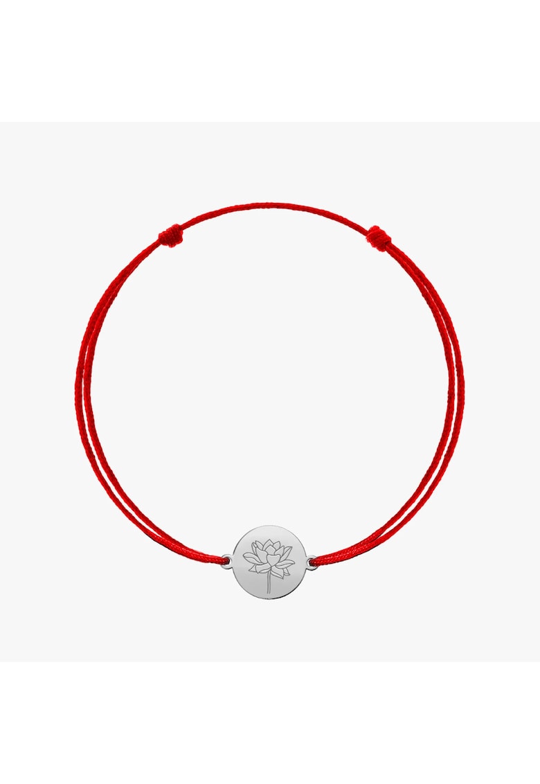 Гривна от бяло злато с цвете на раждане - юлски лотос INDIRA