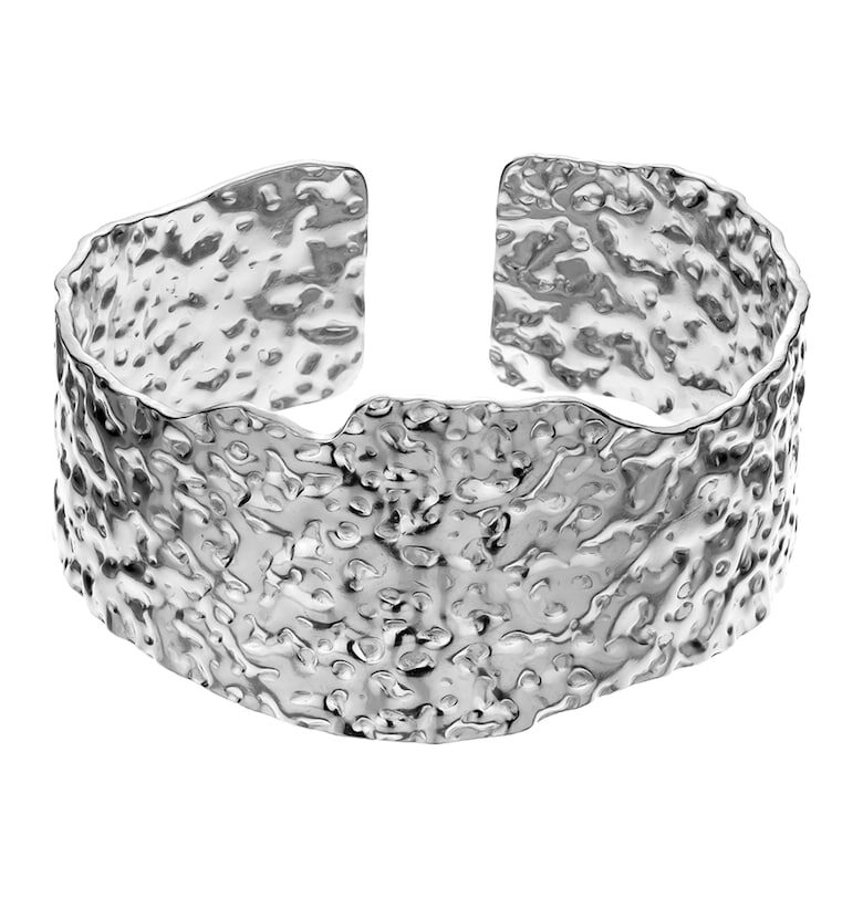 Гривна от неръждаема стомана с релеф - Сребрист Amelia Parker