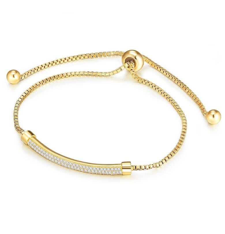 Гривна с покритие от 14k злато с циркони Lulu  Jane