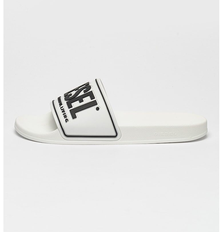 Гумени чехли Mayemi с релефно лого - Бял Diesel