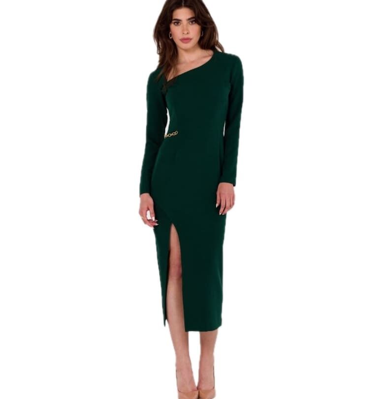 Дамска асиметрична рокля -  Carr - Зелен Makover