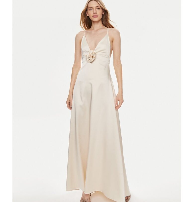 Дамска бежова контато рокля - Бежов kontatto