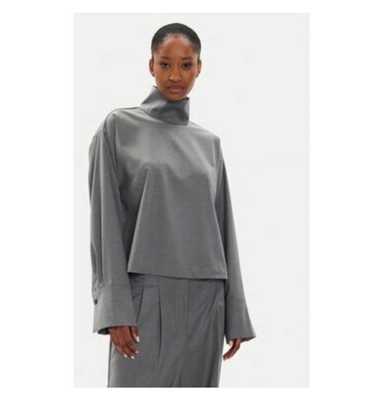 Дамска блуза - 2-ри ден - 304354229 - Тенсел/Рейон - Сива - Сив 2ndday