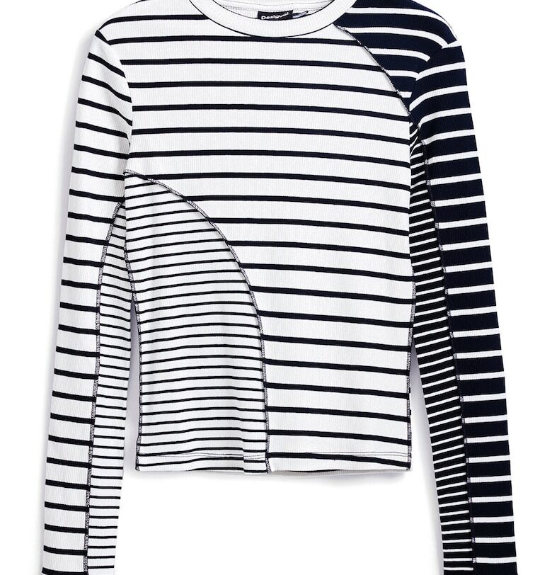 Дамска блуза  25SWTK92 - Памук/Еластан - Бяла - Бял DESIGUAL