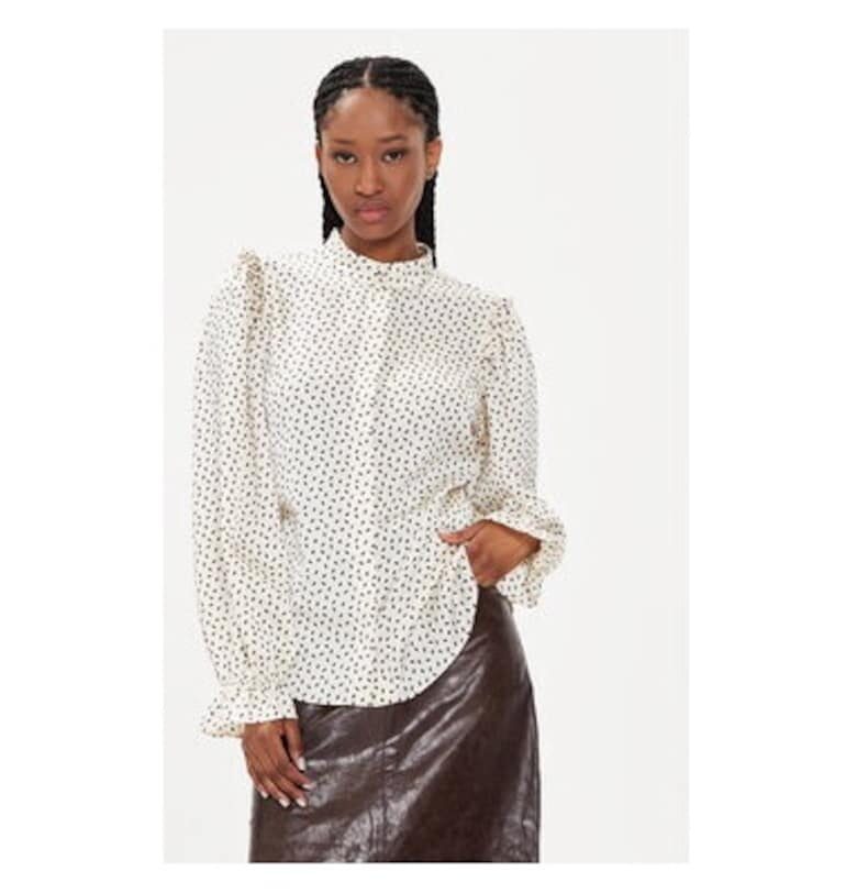 Дамска блуза -  303956752 - Рециклиран полиестер - Бежов - Бежов Bruuns Bazaar