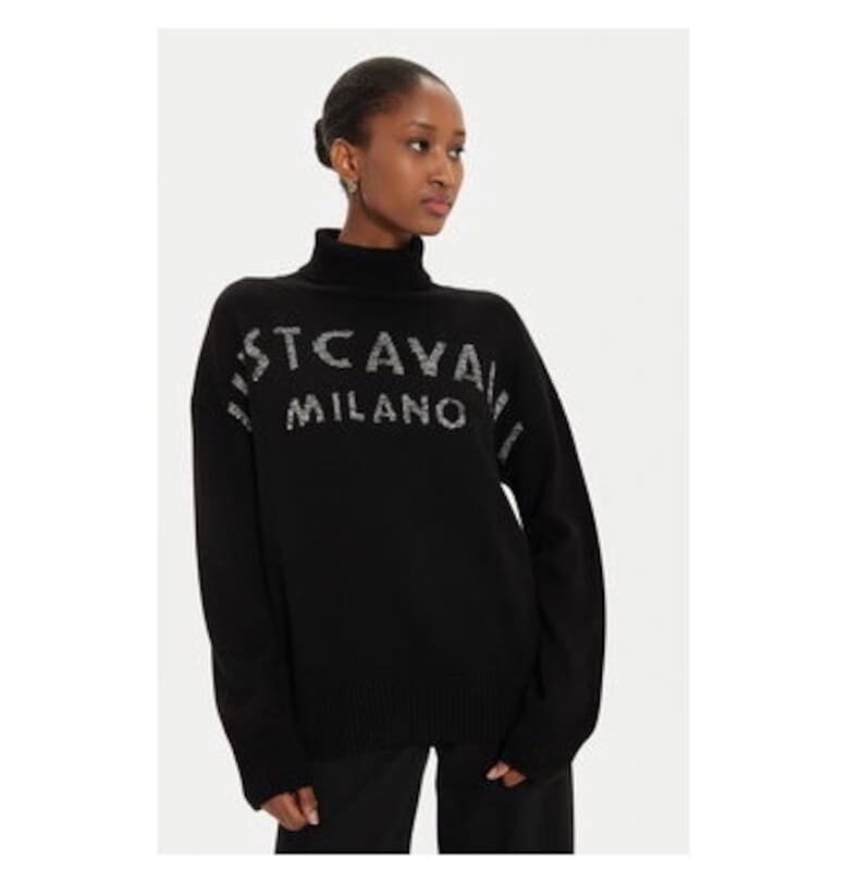 Дамска блуза -  304381478 - Вълна/Акрил - Черна - Черен JUST CAVALLI