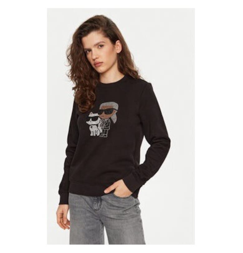 Дамска блуза -  304579882 - Органичен памук - Черна - Черен Karl Lagerfeld