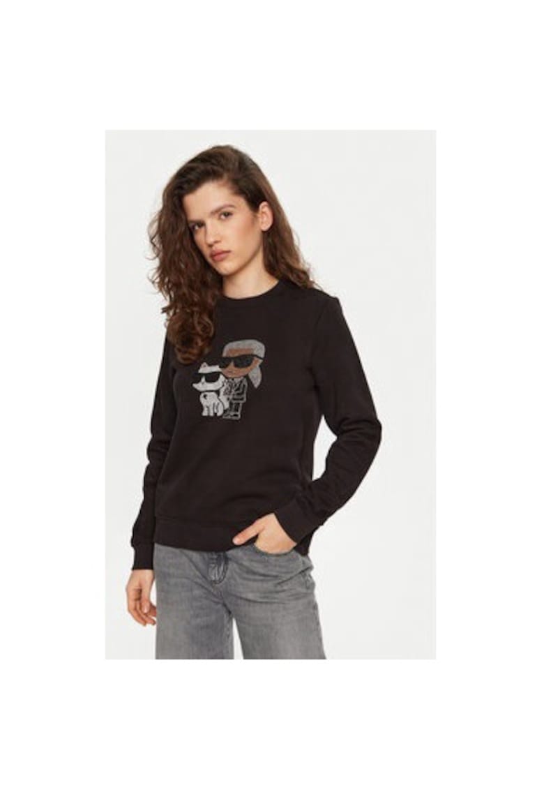 Дамска блуза - 304579882 - Органичен памук - Черна - Черен Karl Lagerfeld