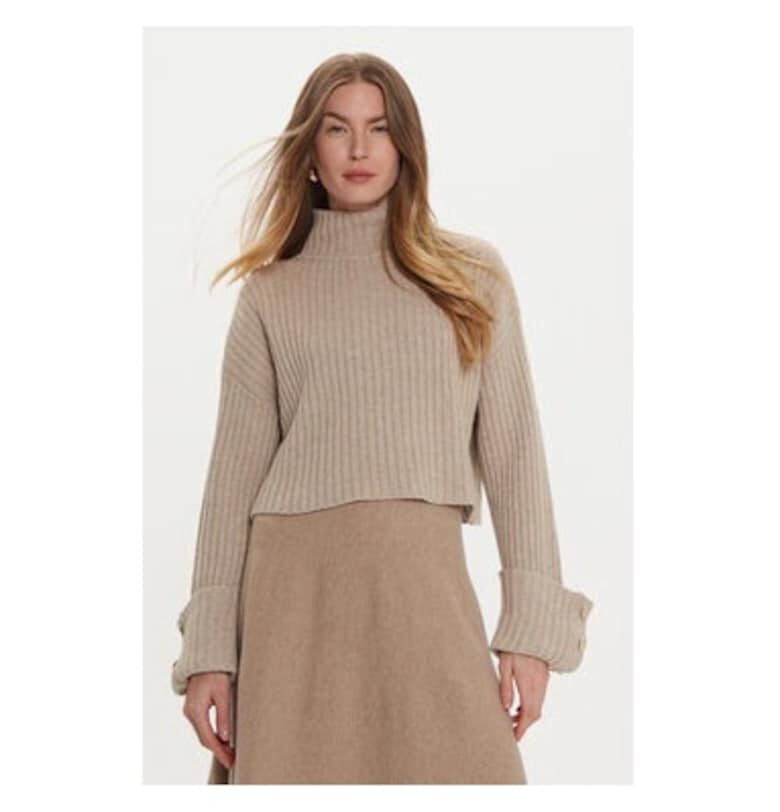 Дамска блуза -  304948909 - Вискоза/Полиамид/Вълна - Бежов - Бежов VICOLO