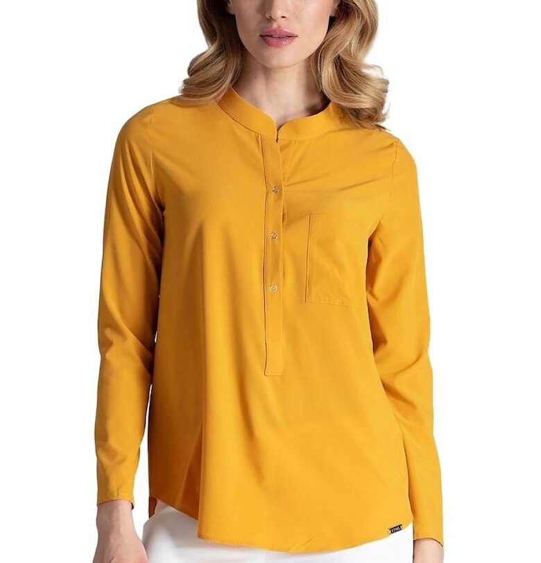 Дамска блуза 59021 -  Полиестер - Жълта Figl