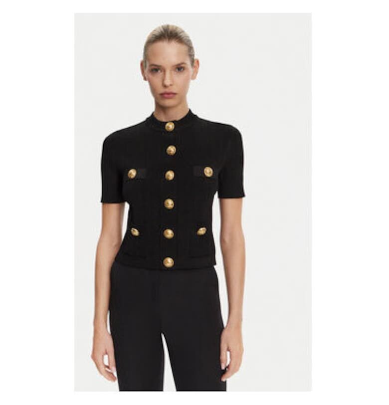 Дамска блуза  DF1KL023KB07 - Вискоза/Полиамид - Черен - Черен Balmain