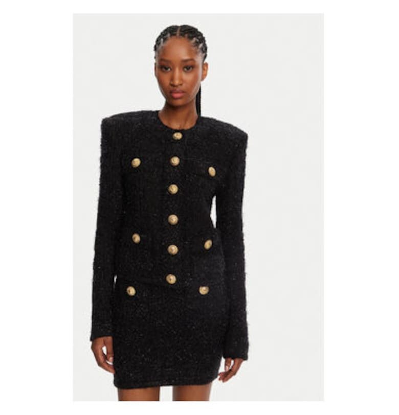 Дамска блуза  DF1SK249KG43 - Полиамид/Вискоза - Черен - Черен Balmain