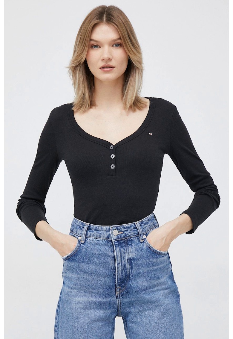 Дамска блуза WW0WW36148 - Черен Tommy Hilfiger