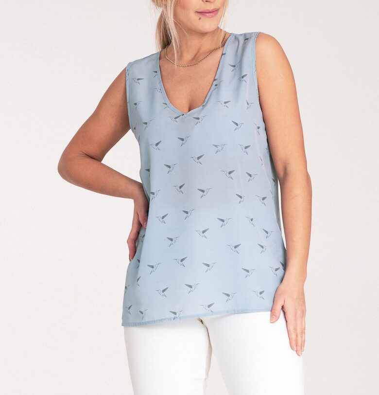 Дамска блуза  Без ръкави - Полиестер - Син Figl