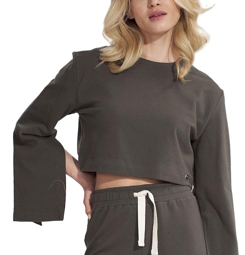 Дамска блуза -  Памук/Еластан - Зелена - Figl