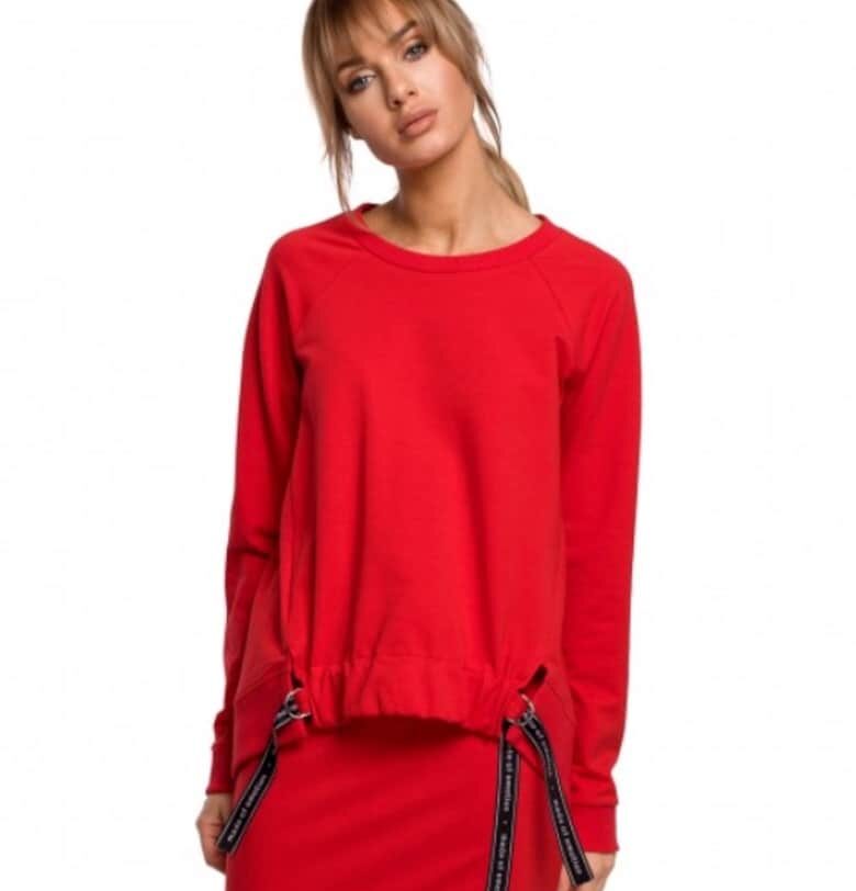 Дамска блуза -  Памук/Еластан - Червен MOE