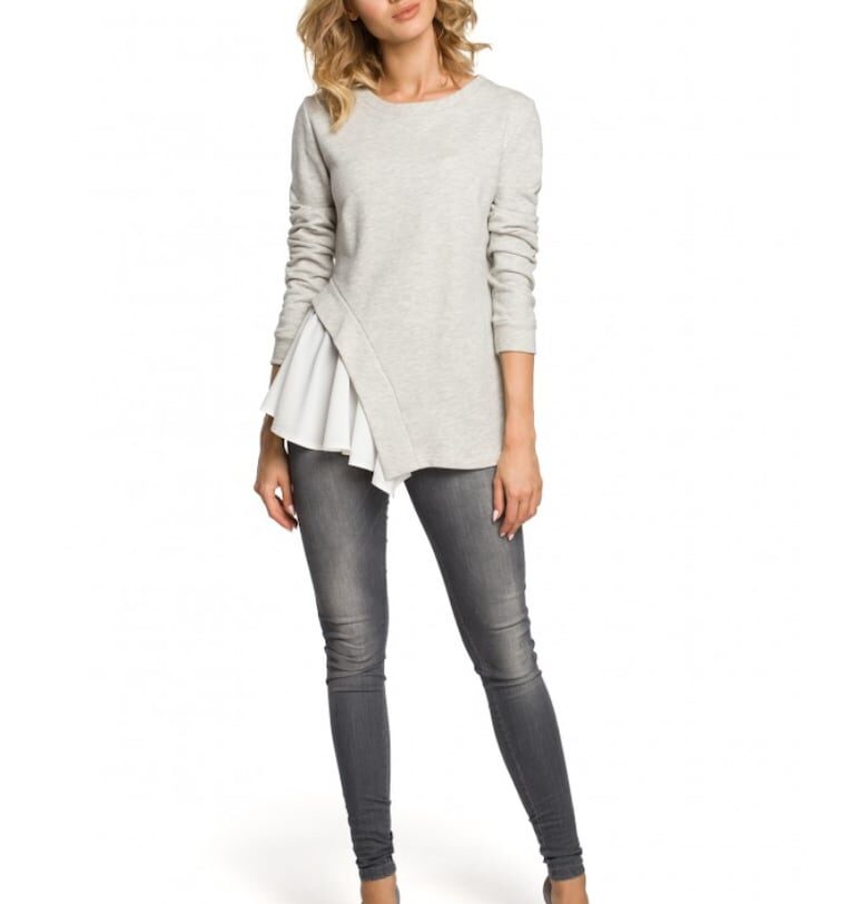 Дамска блуза -  Памук/Полиестер - Сива 31250 MOE