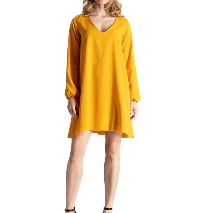 Дамска вечерна рокля Dinarent M566 жълта Figl