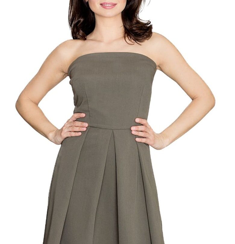 Дамска вечерна рокля Evamour K368 маслина - Зелен Lenitif