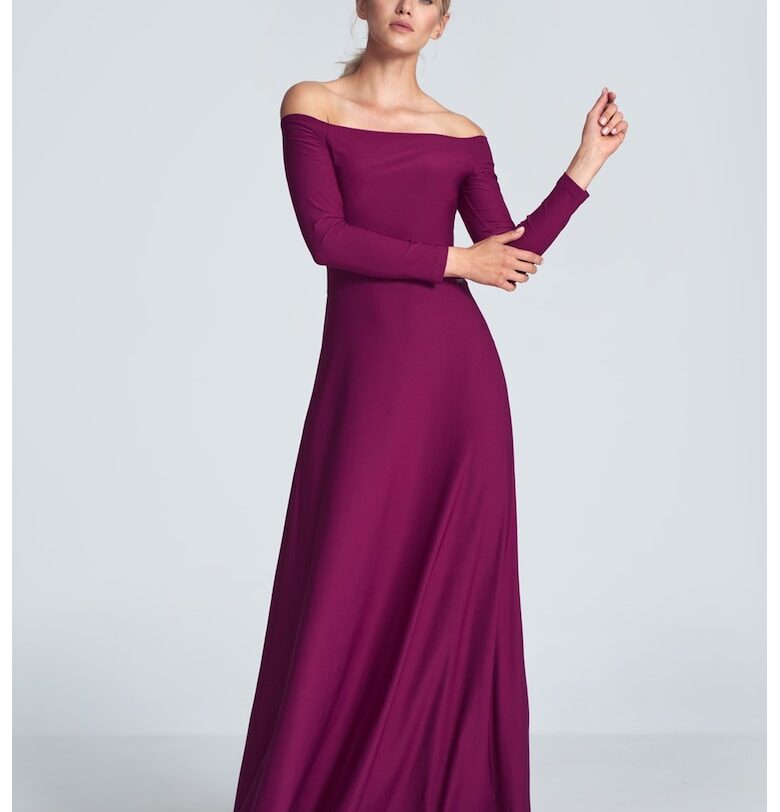 Дамска вечерна рокля Gahennin M707 бордо Figl