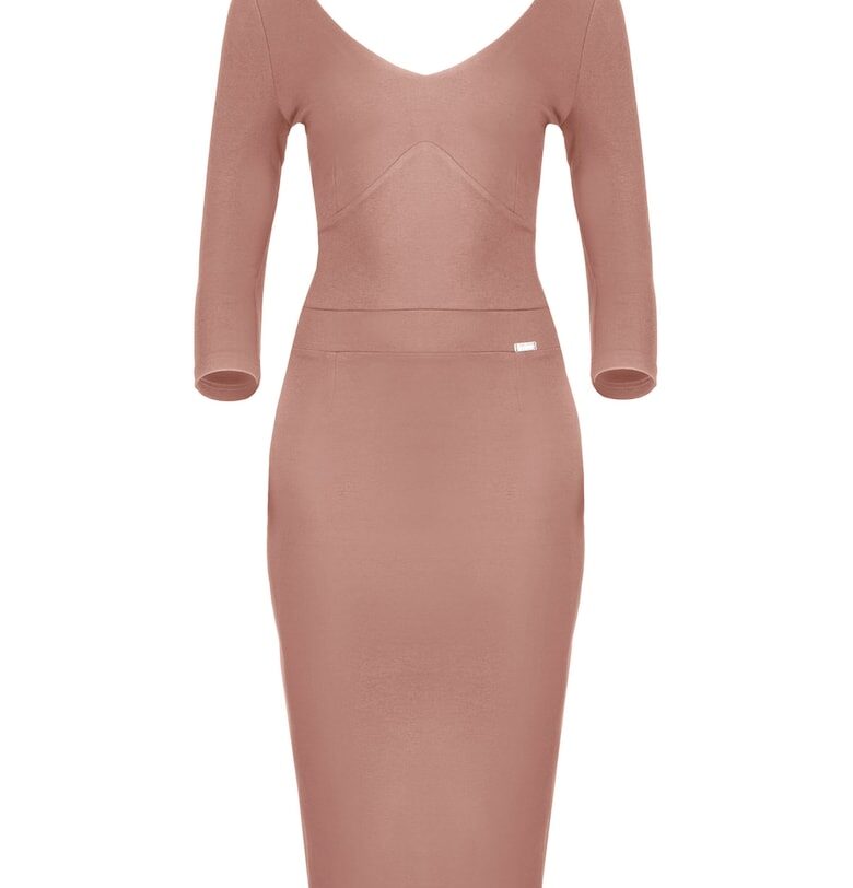 Дамска вечерна рокля Uddevalla K476 кафява Lenitif