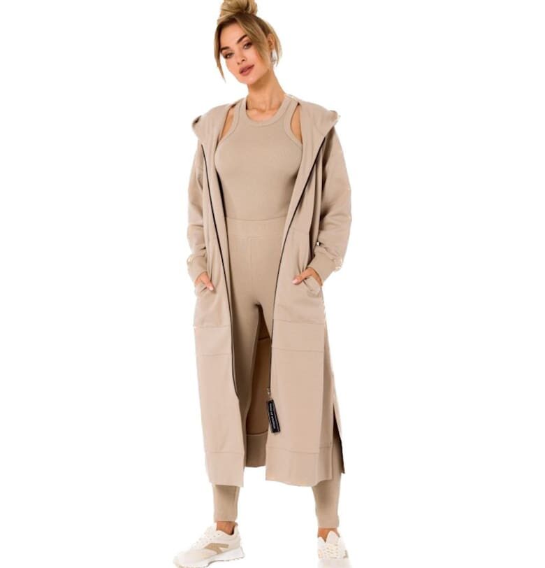 Дамска дълга качулка Made of Emotion - Thokmay - бежова - Бежов MOE