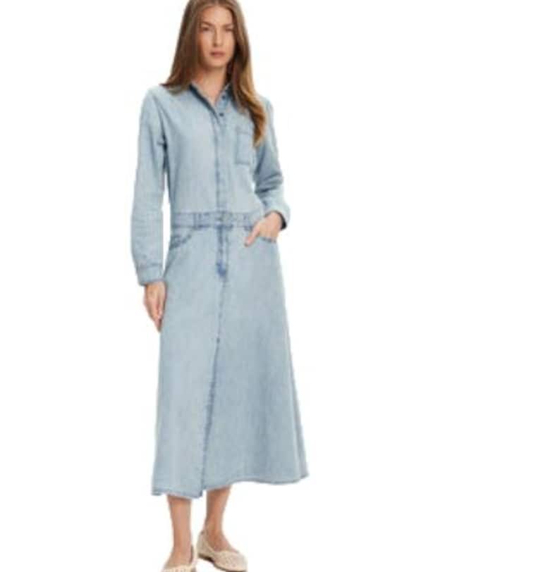 Дамска дънкова рокля -  памук - син United Colors of Benetton