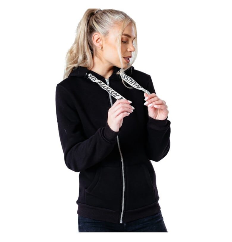 Дамска качулка -  Drawstring Zip Hoodie HYPWOMHOOD001 - черна - Justhype