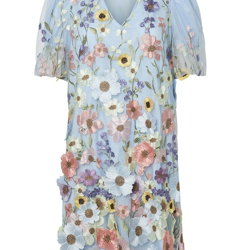 Дамска коктейлна рокля  26037387 - Синтетичен цвят - Светло син - Светлосин Yas