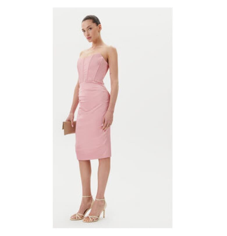 Дамска коктейлна рокля  CFC0123676003 - Синтетика - M INTL - Розов Rinascimento