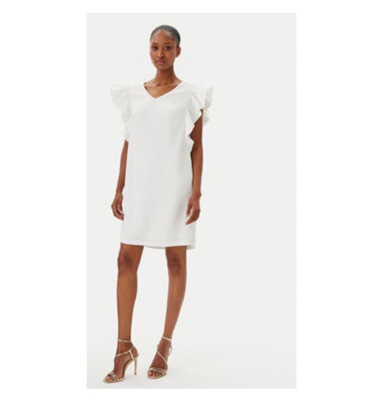 Дамска коктейлна рокля  FR25SD1024W46001 - Синтетика - Екрю - Екрю Fracomina