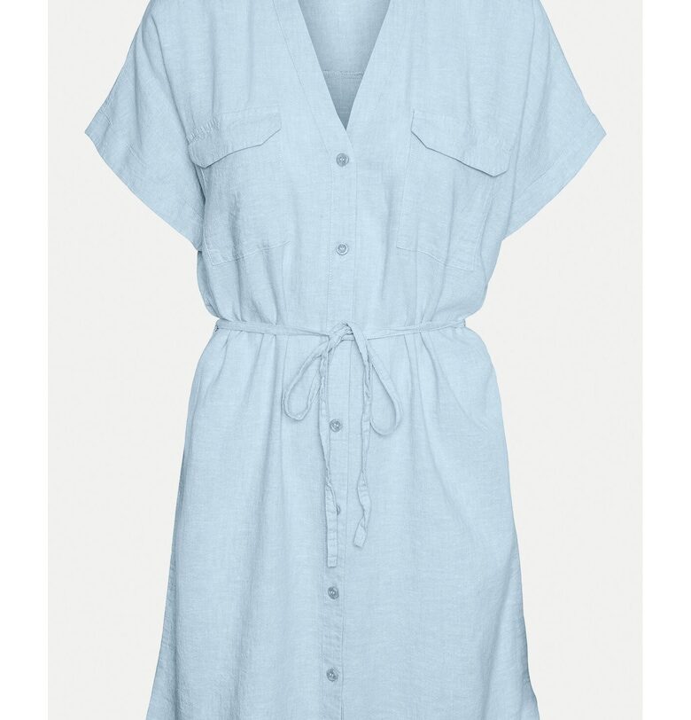 Дамска лятна рокля  10323027 - Лен/Вискоза - Светлосин Vero Moda