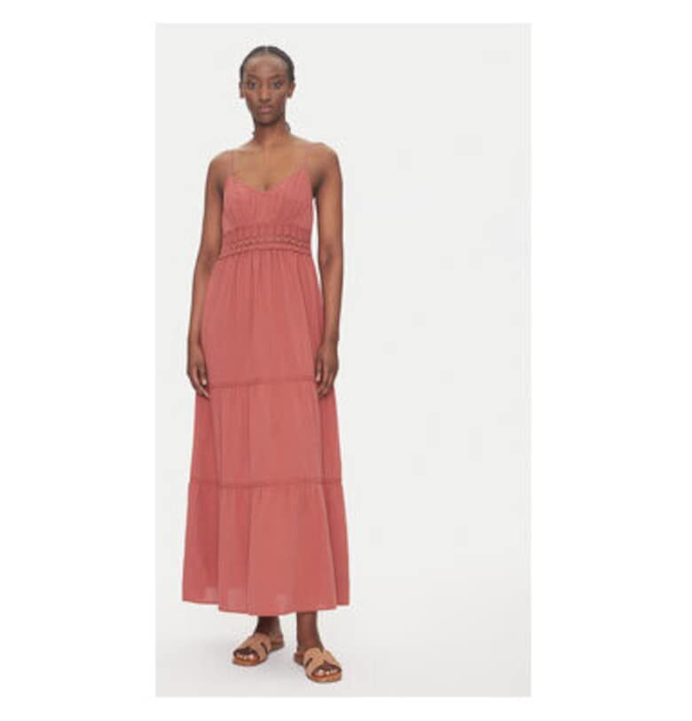 Дамска лятна рокля  10324588 - Синтетика - L INTL - Червена - Червен Vero Moda