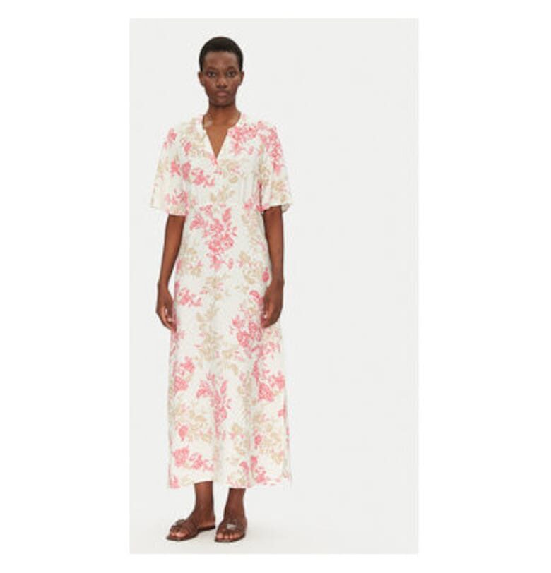 Дамска лятна рокля  20615458 - Вискоза/Полиамид - 45797 - Екрю/Розово Fransa