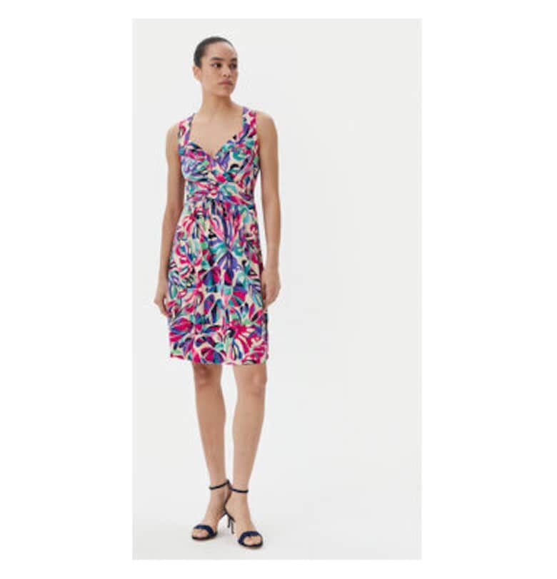 Дамска лятна рокля  251-RCOLO - Полиестер/Еластан - Многоцветен Morgan