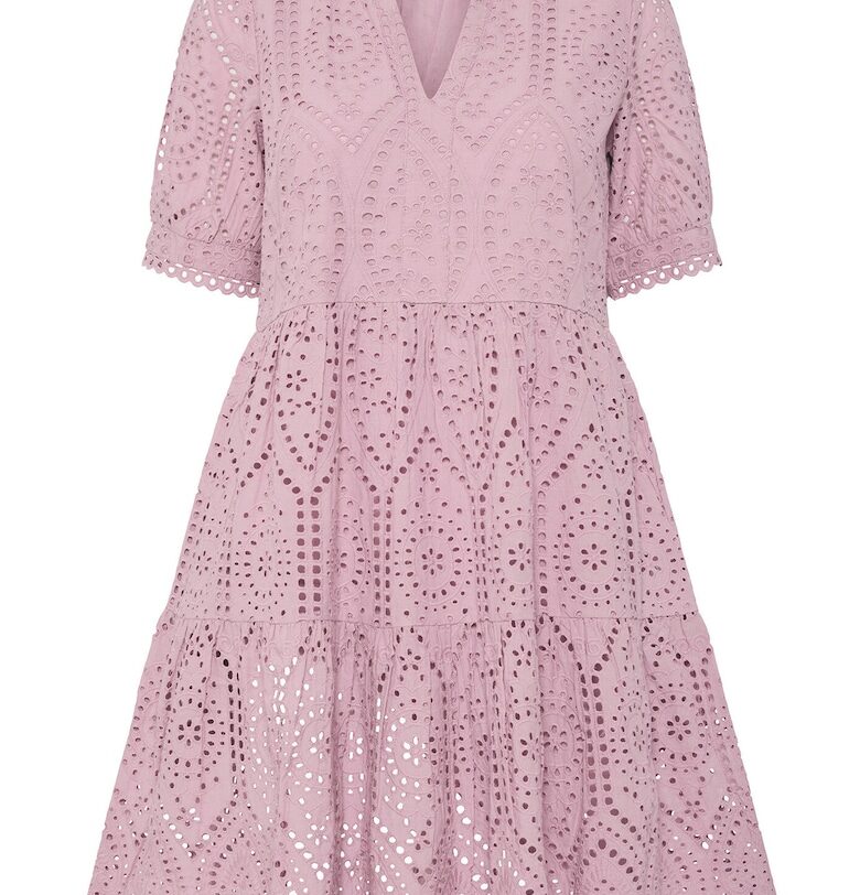 Дамска лятна рокля  26027163 - Органичен памук - Розово Yas