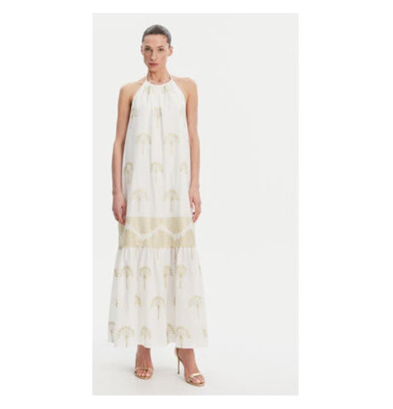 Дамска лятна рокля  P25CPAB02601 - Памук/Полиестер - Бяла - Бял Simona corsellini