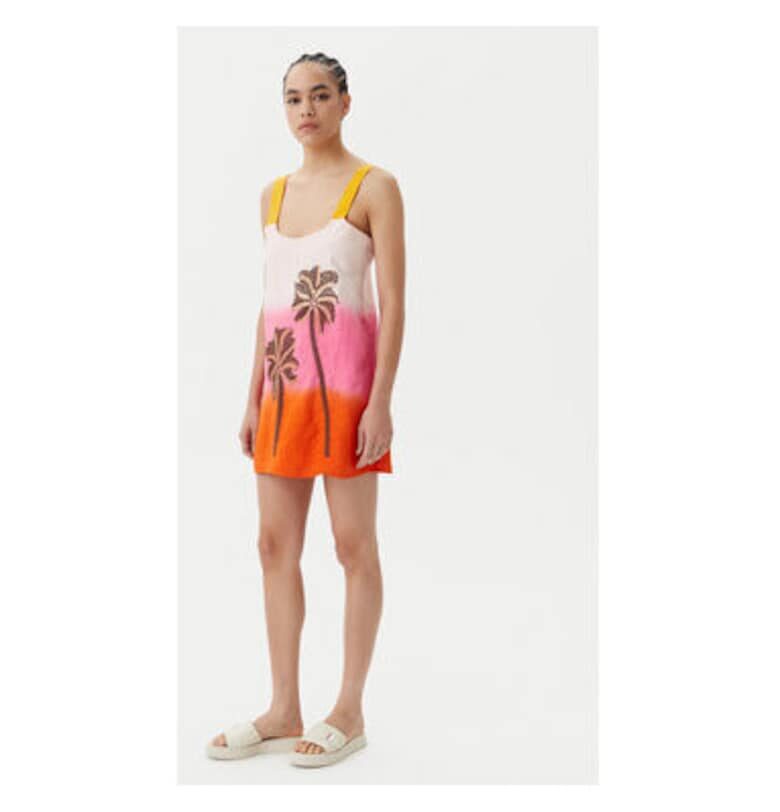 Дамска лятна рокля  PT2550CSD001 - Лен - Многоцветен - Многоцветен Maaji