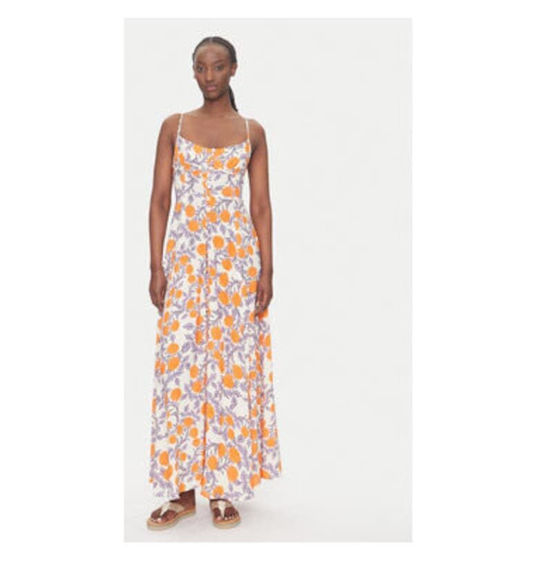 Дамска лятна рокля  PT2748CLD001 - Вискоза/Лен -Оранжево - Оранжев Maaji